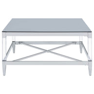 Square Mirrored Glass Coffee Table