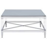 Square Mirrored Glass Coffee Table