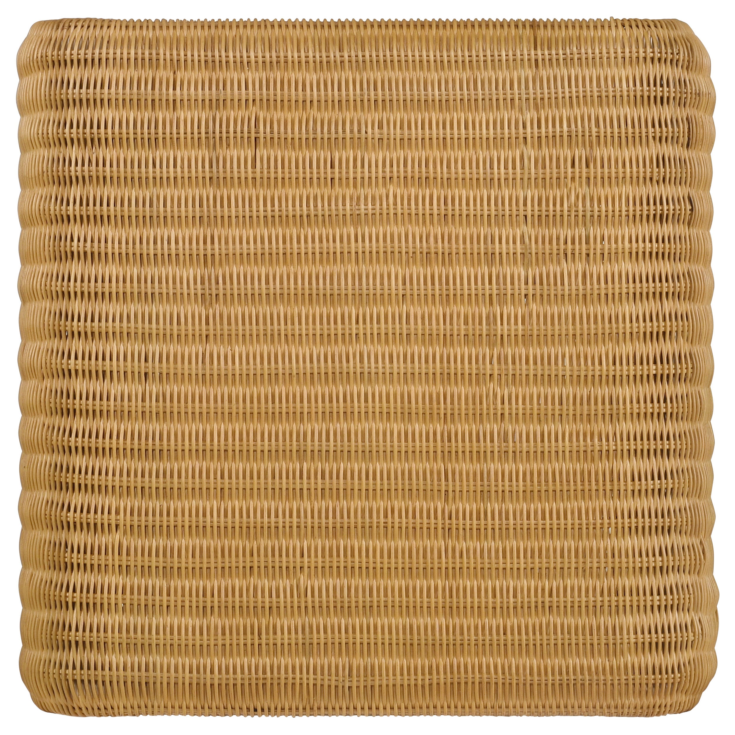 Square Woven Rattan End Table with Waterfall Edges