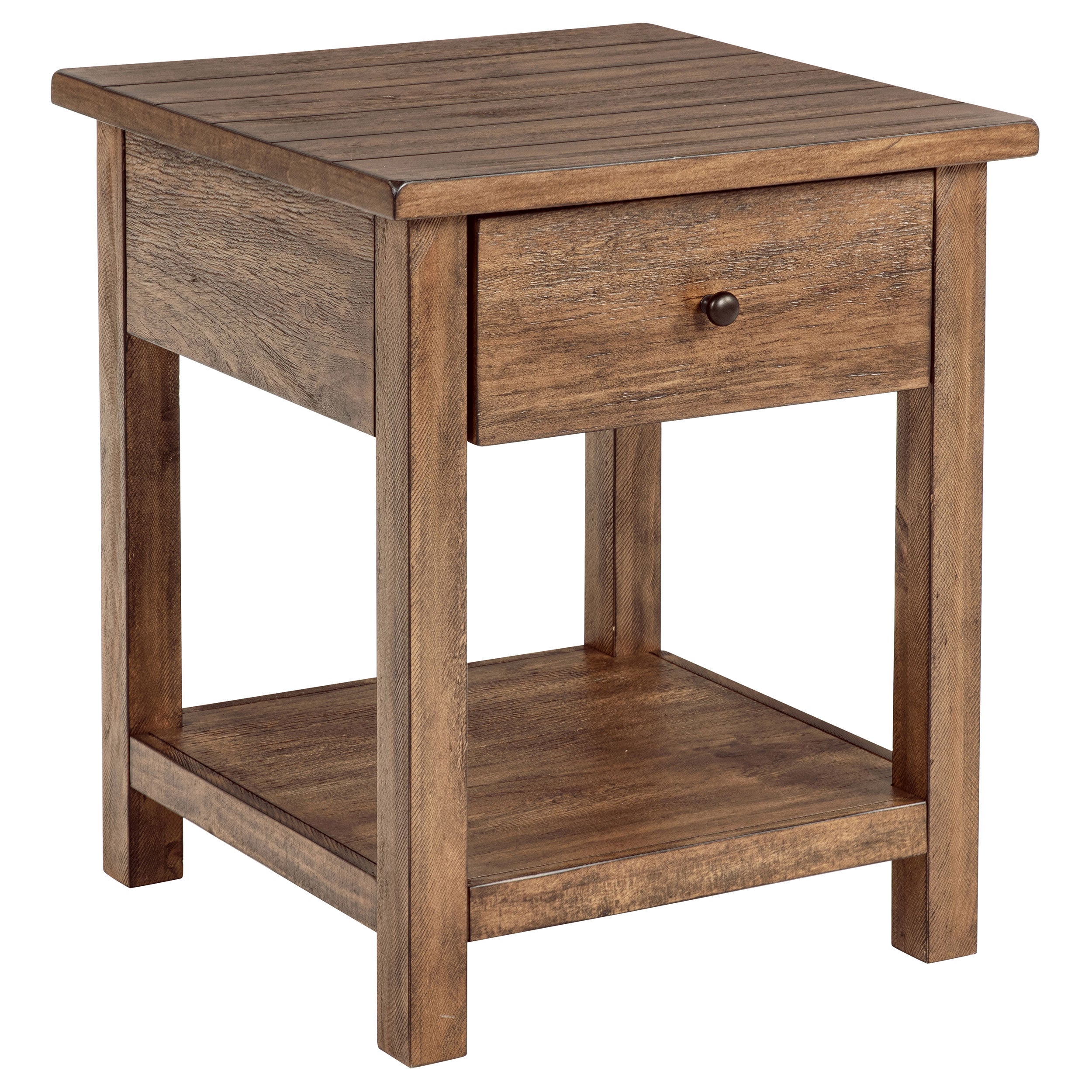 1-Drawer Wood End Table with Shelf