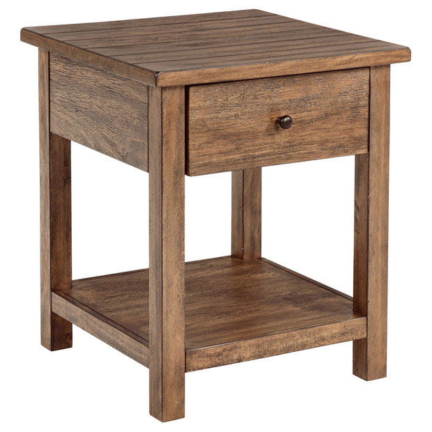1-Drawer Wood End Table with Shelf