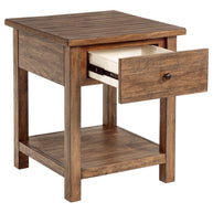 1-Drawer Wood End Table with Shelf