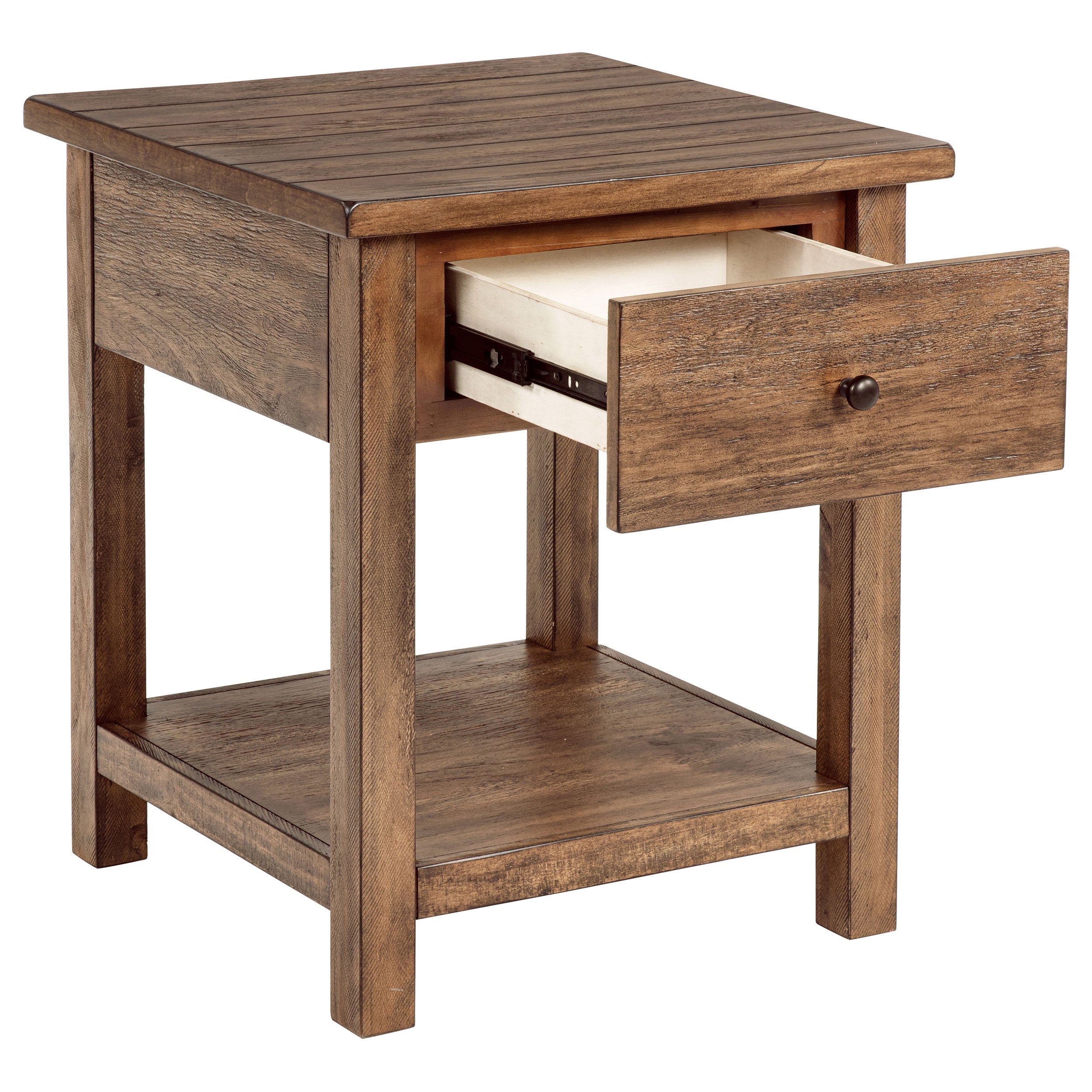 1-Drawer Wood End Table with Shelf