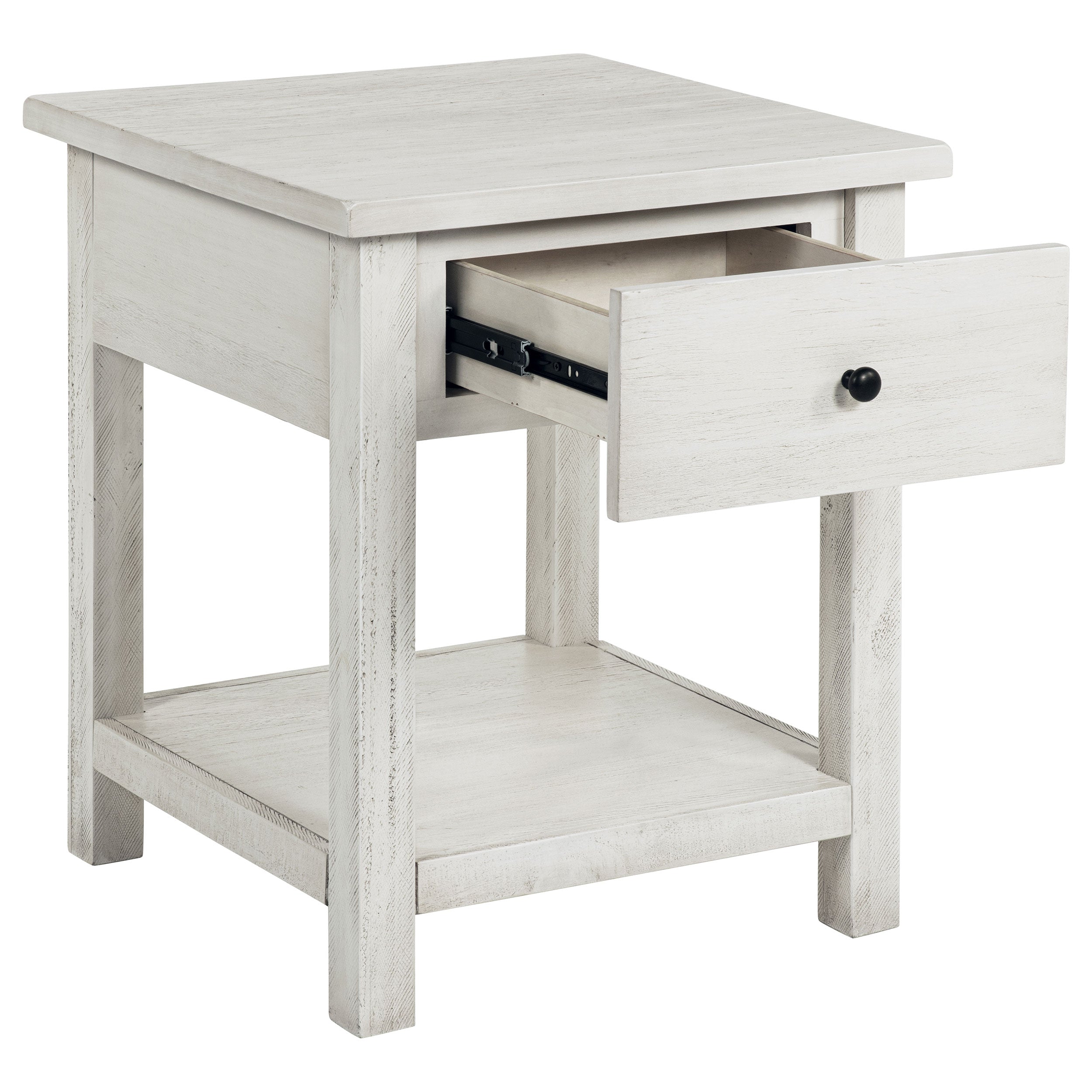 1-Drawer Wood End Table with Shelf