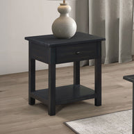 1-Drawer Wood End Table with Shelf