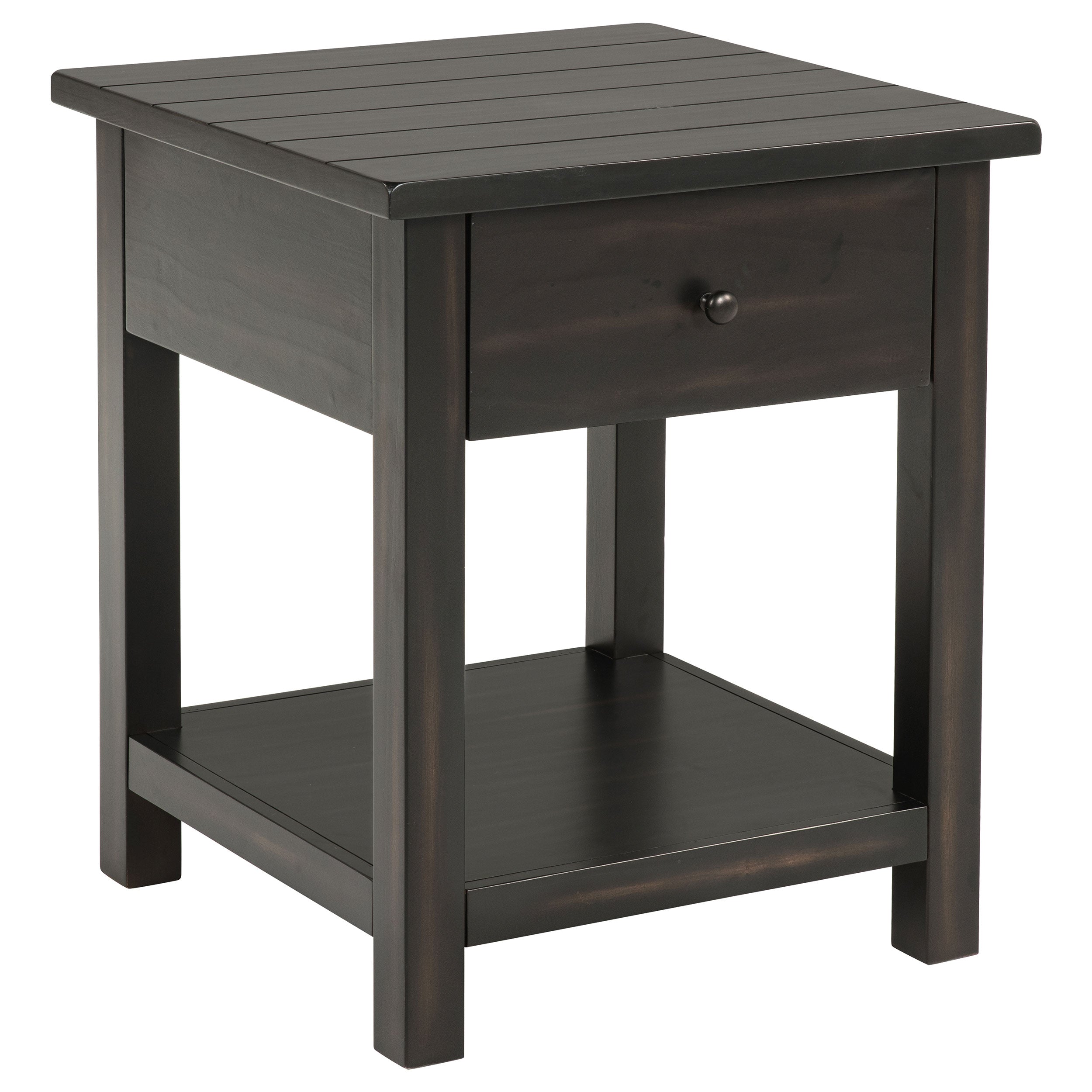 1-Drawer Wood End Table with Shelf