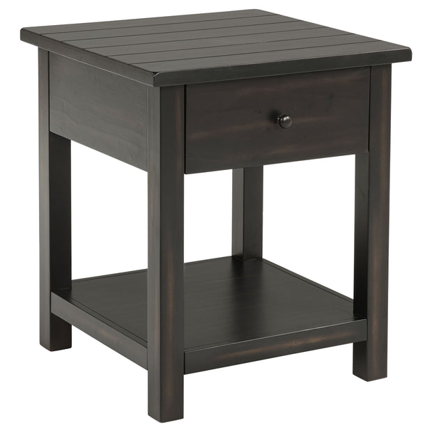 1-Drawer Wood End Table with Shelf