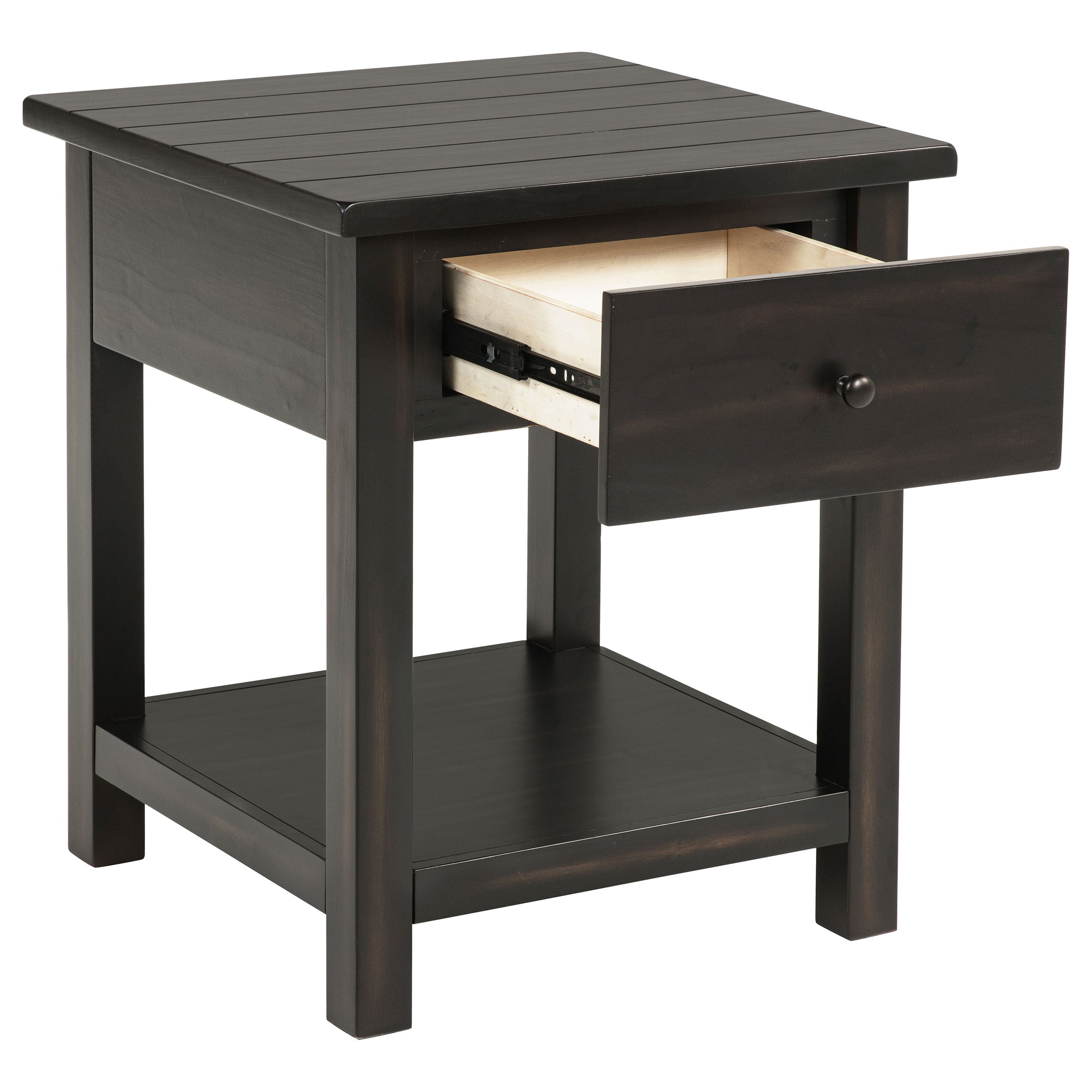 1-Drawer Wood End Table with Shelf