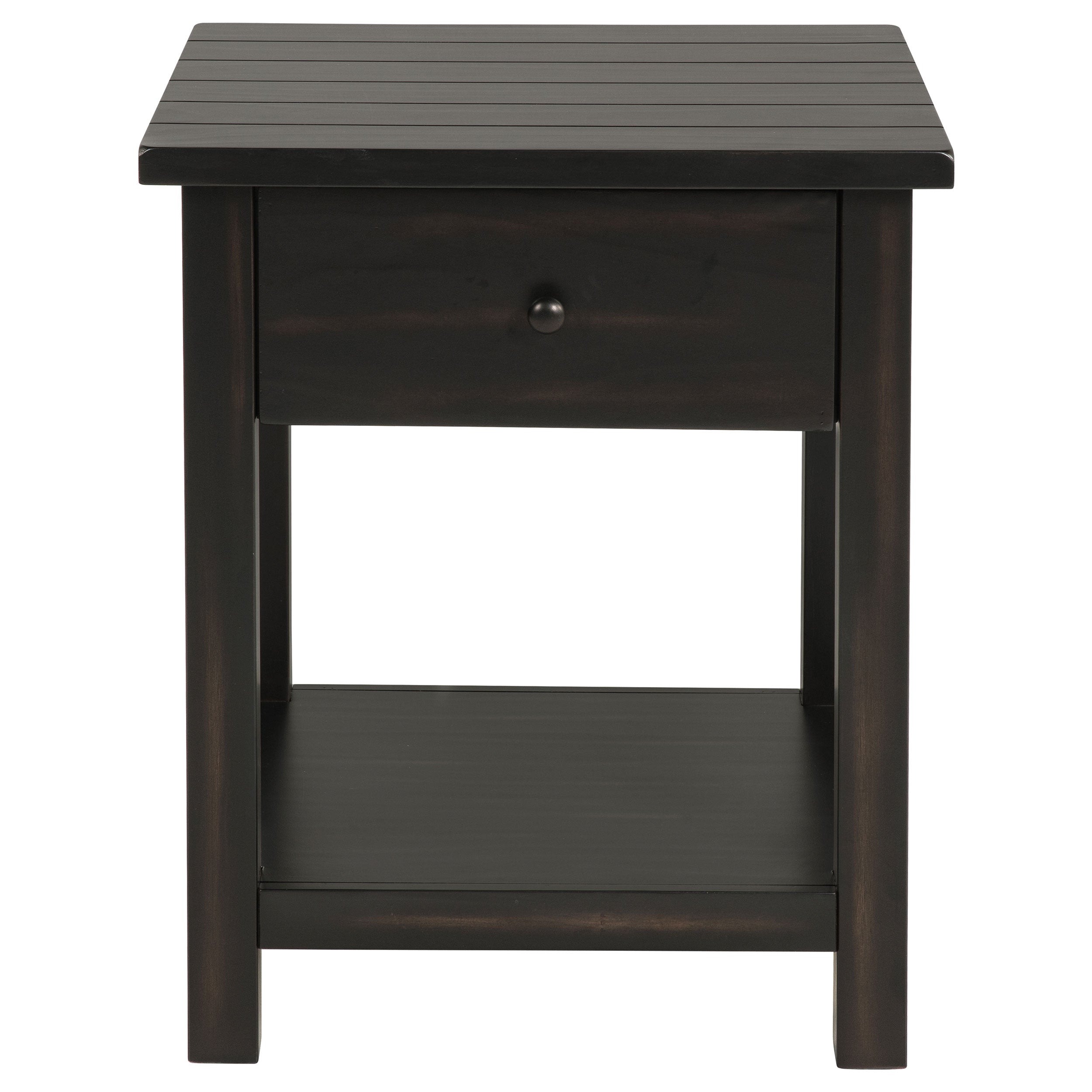 1-Drawer Wood End Table with Shelf