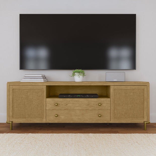 Cane 2-Door TV Stand Media Console Sand Wash