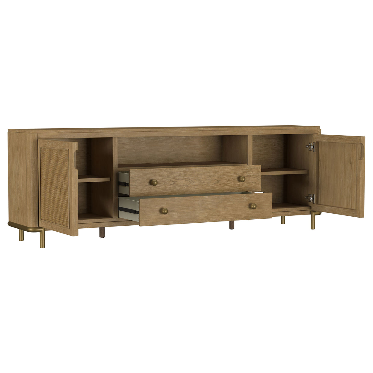 Cane 2-Door TV Stand Media Console Sand Wash