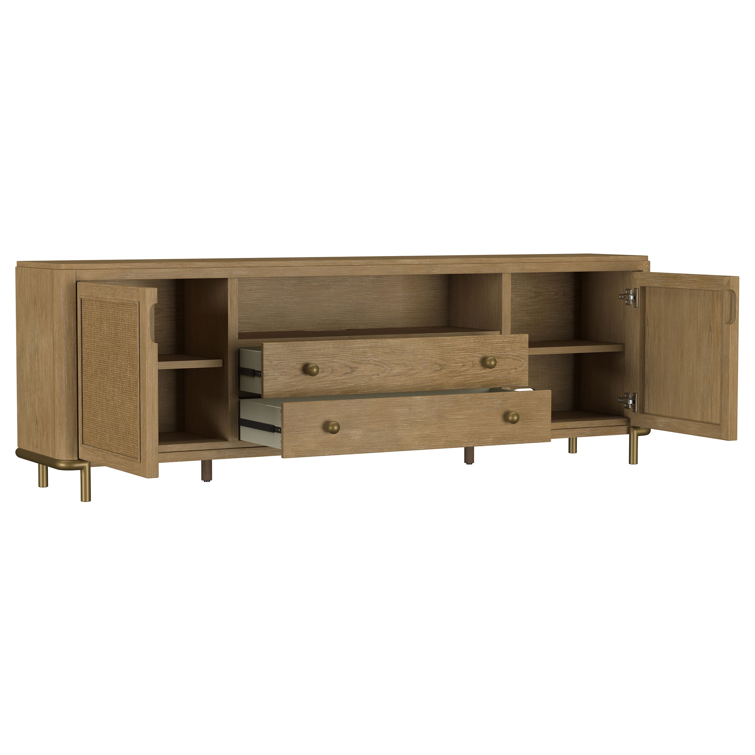 Cane 2-Door TV Stand Media Console Sand Wash