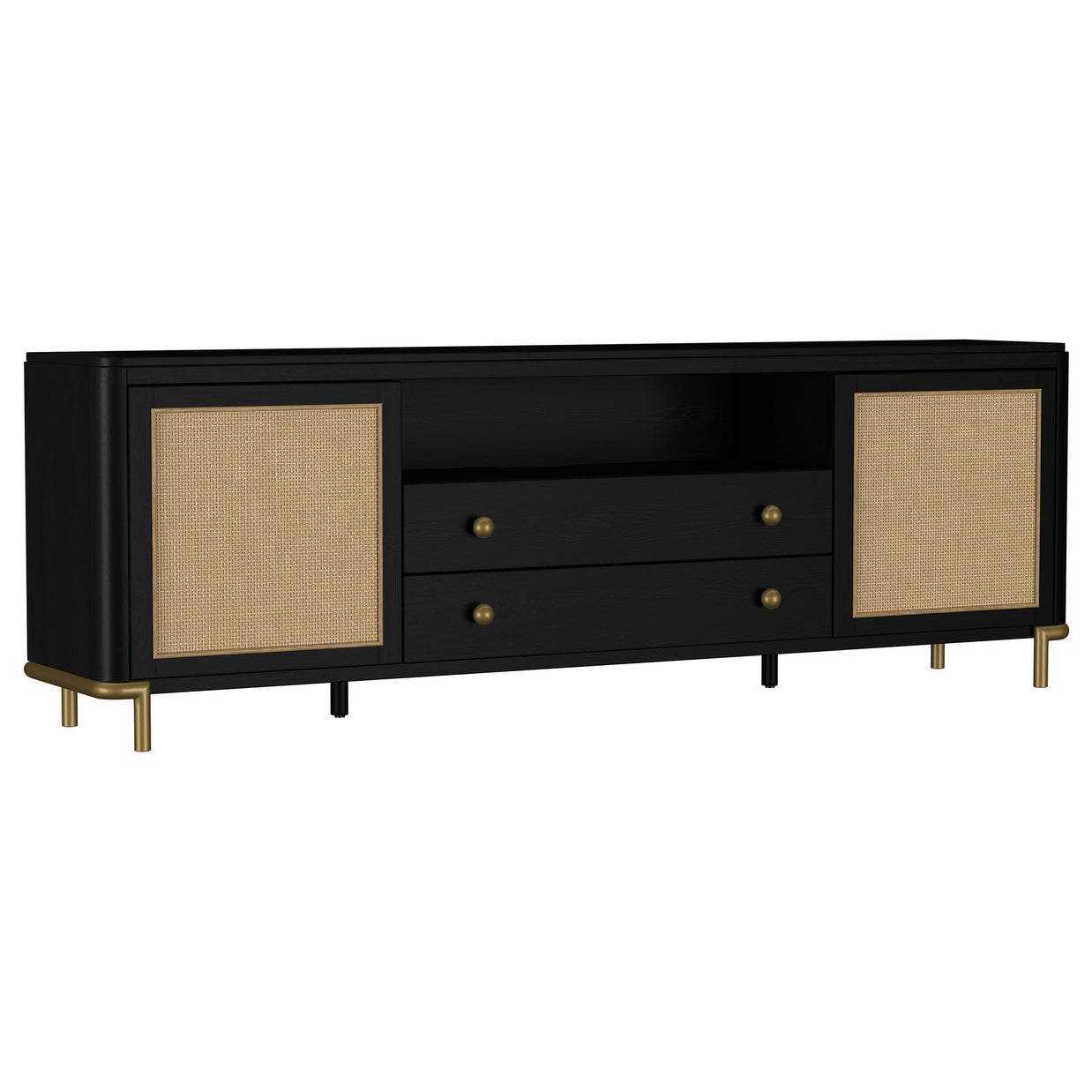 Cane 2-Door TV Stand Media Console Sand Wash
