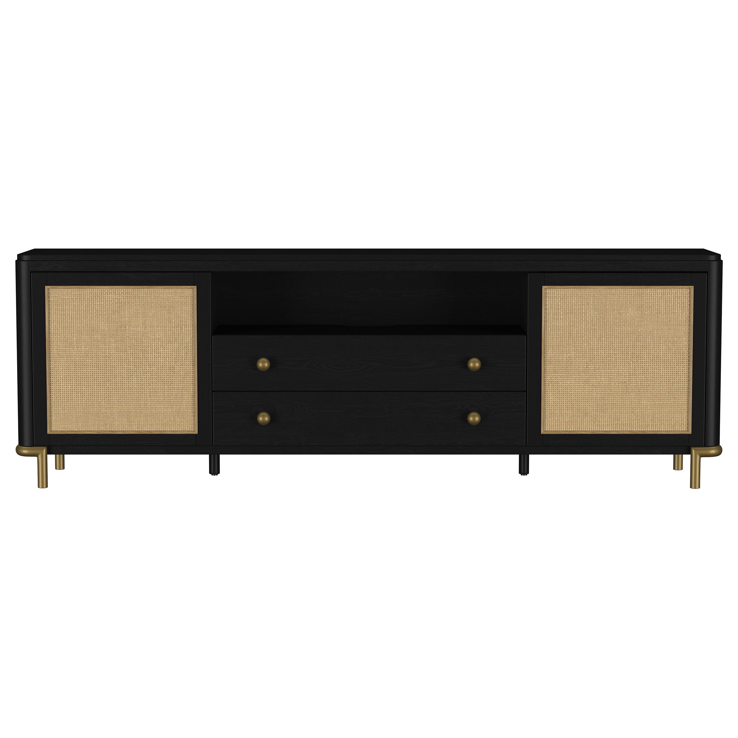 Cane 2-Door TV Stand Media Console Sand Wash