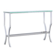 Rectangular Chrome & Glass Sofa Table