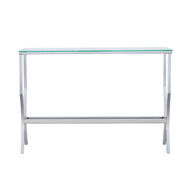 Rectangular Chrome & Glass Sofa Table