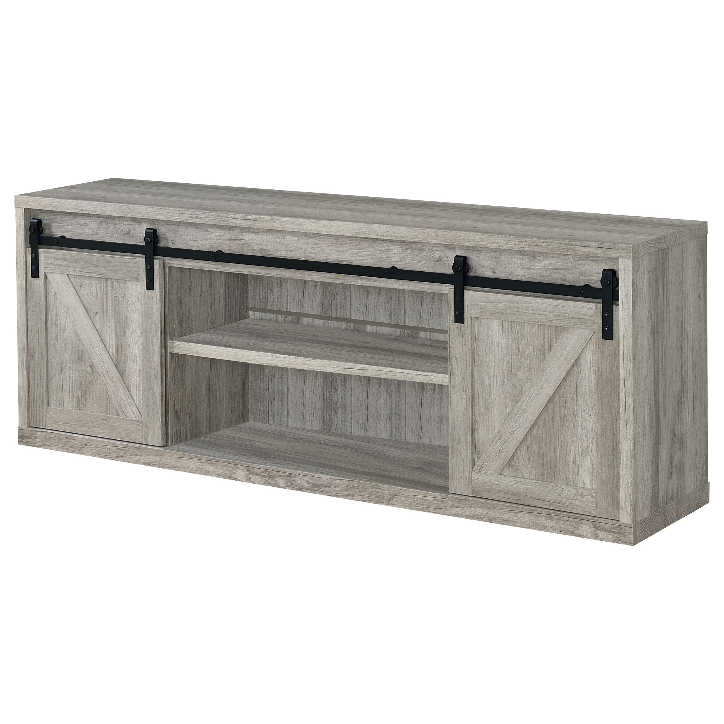 Modern Farmhouse TV Console with Sliding Barn Doors