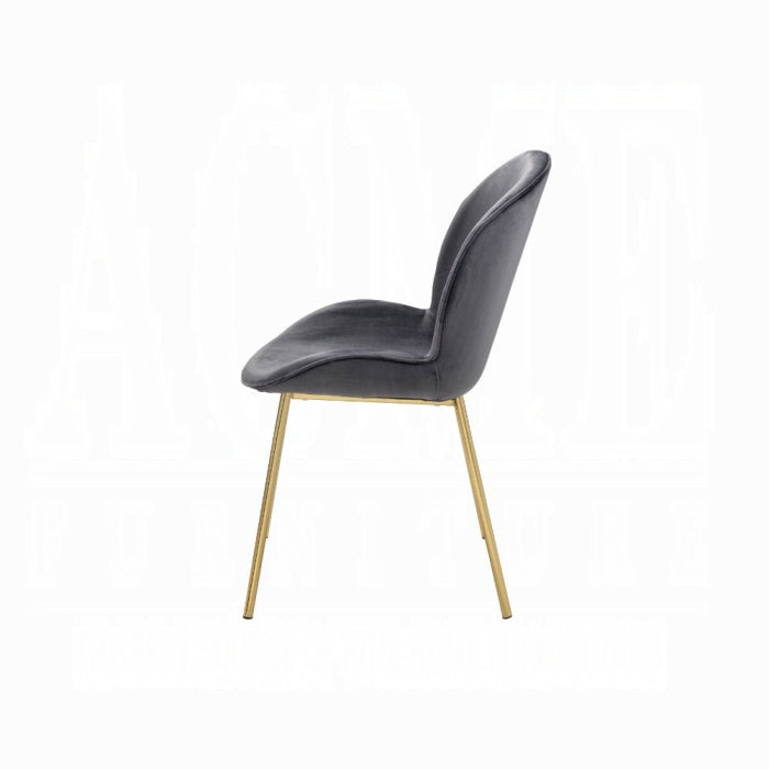 Glam Velvet & Gold Dining Chair Set
