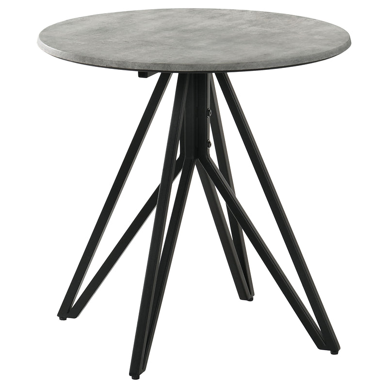 Modern Round Cement-Look End Table