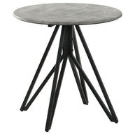 Modern Round Cement-Look End Table