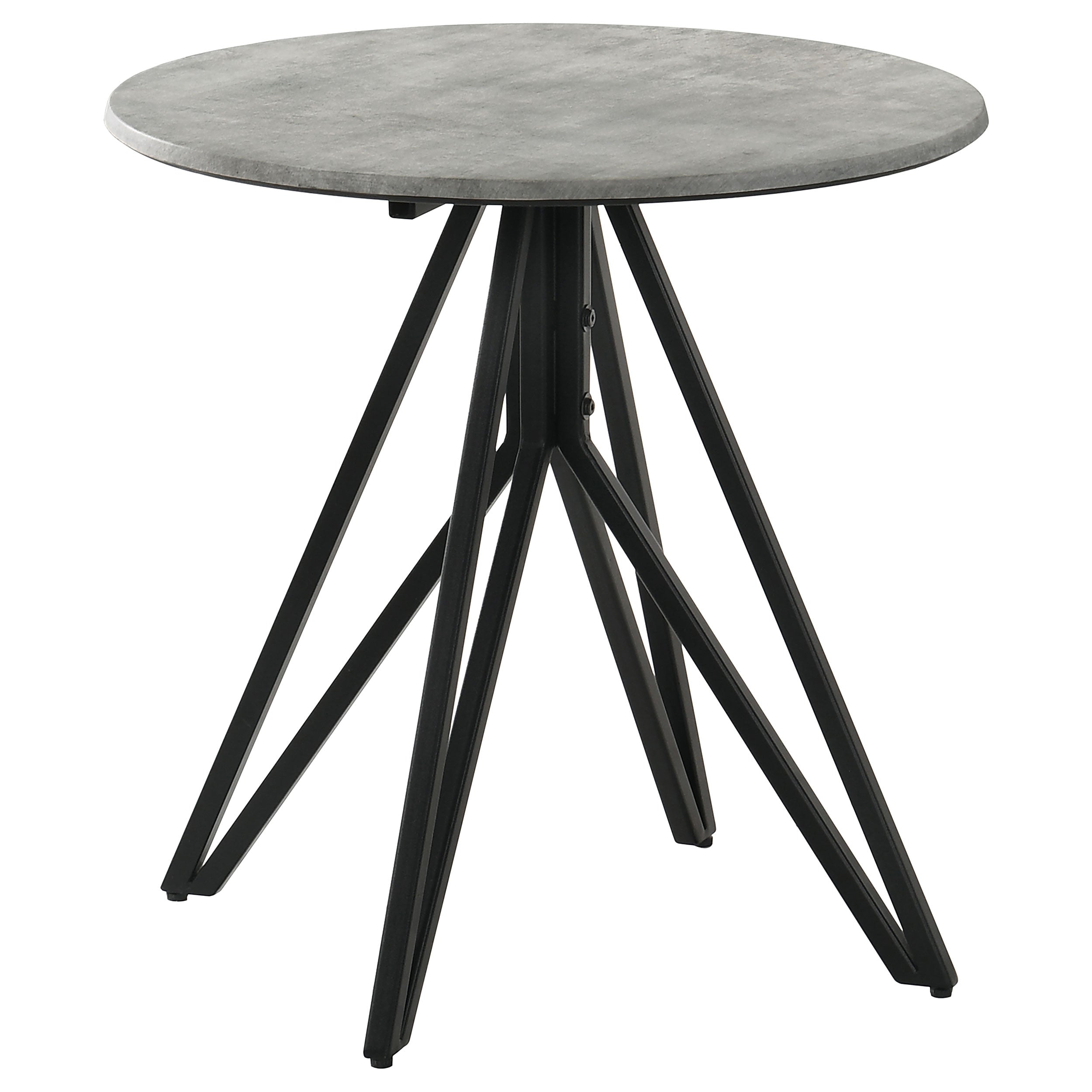 Modern Round Cement-Look End Table