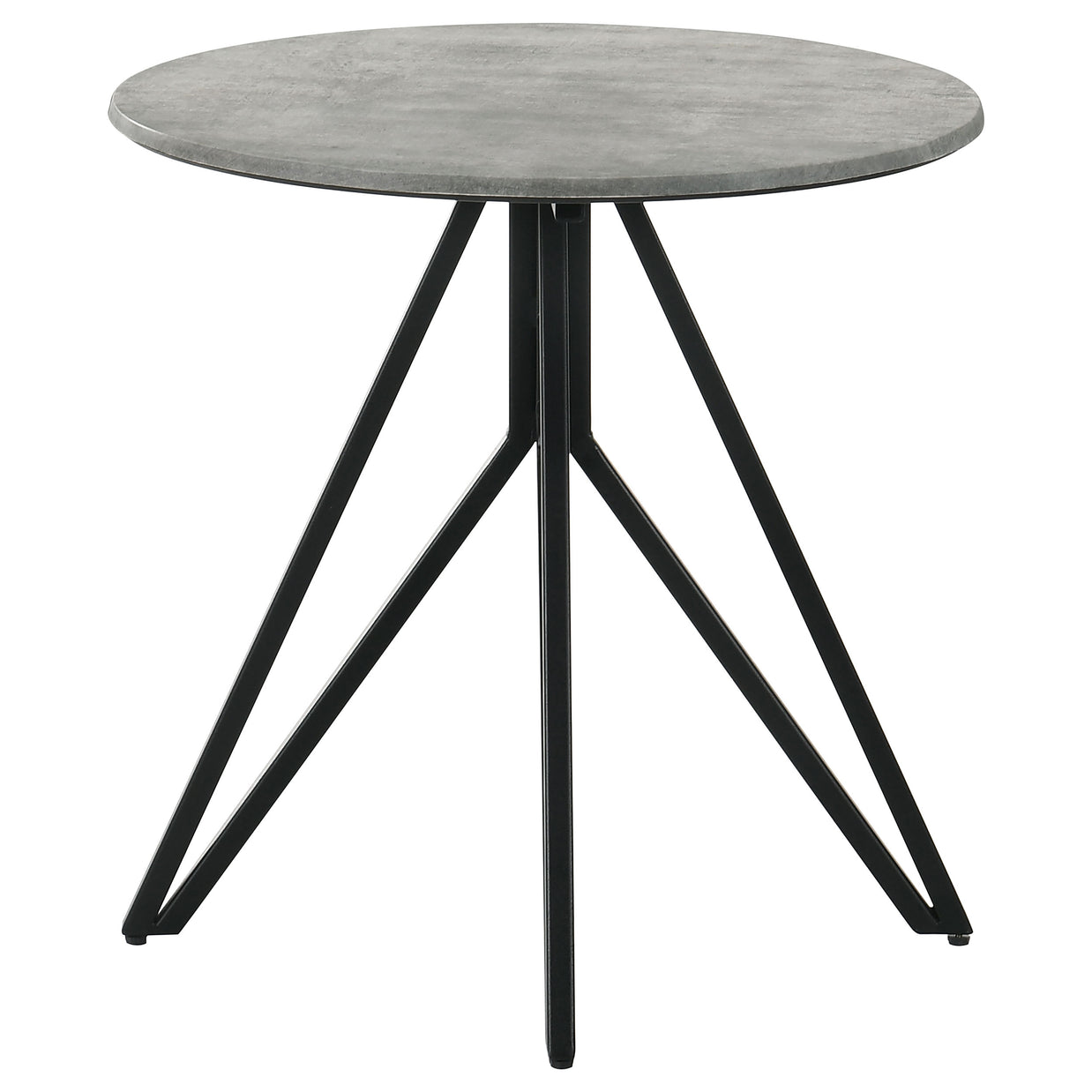 Modern Round Cement-Look End Table
