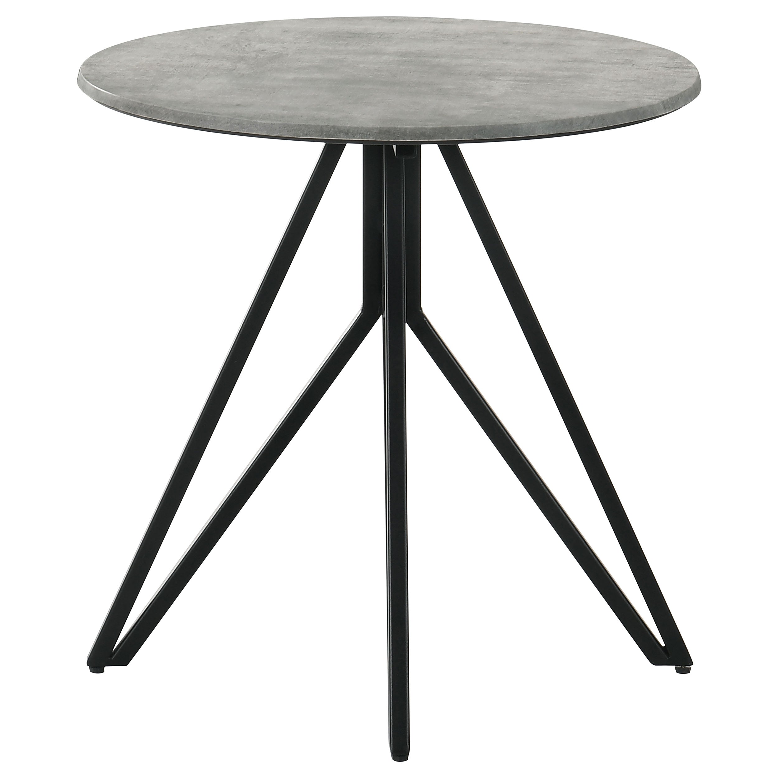 Modern Round Cement-Look End Table
