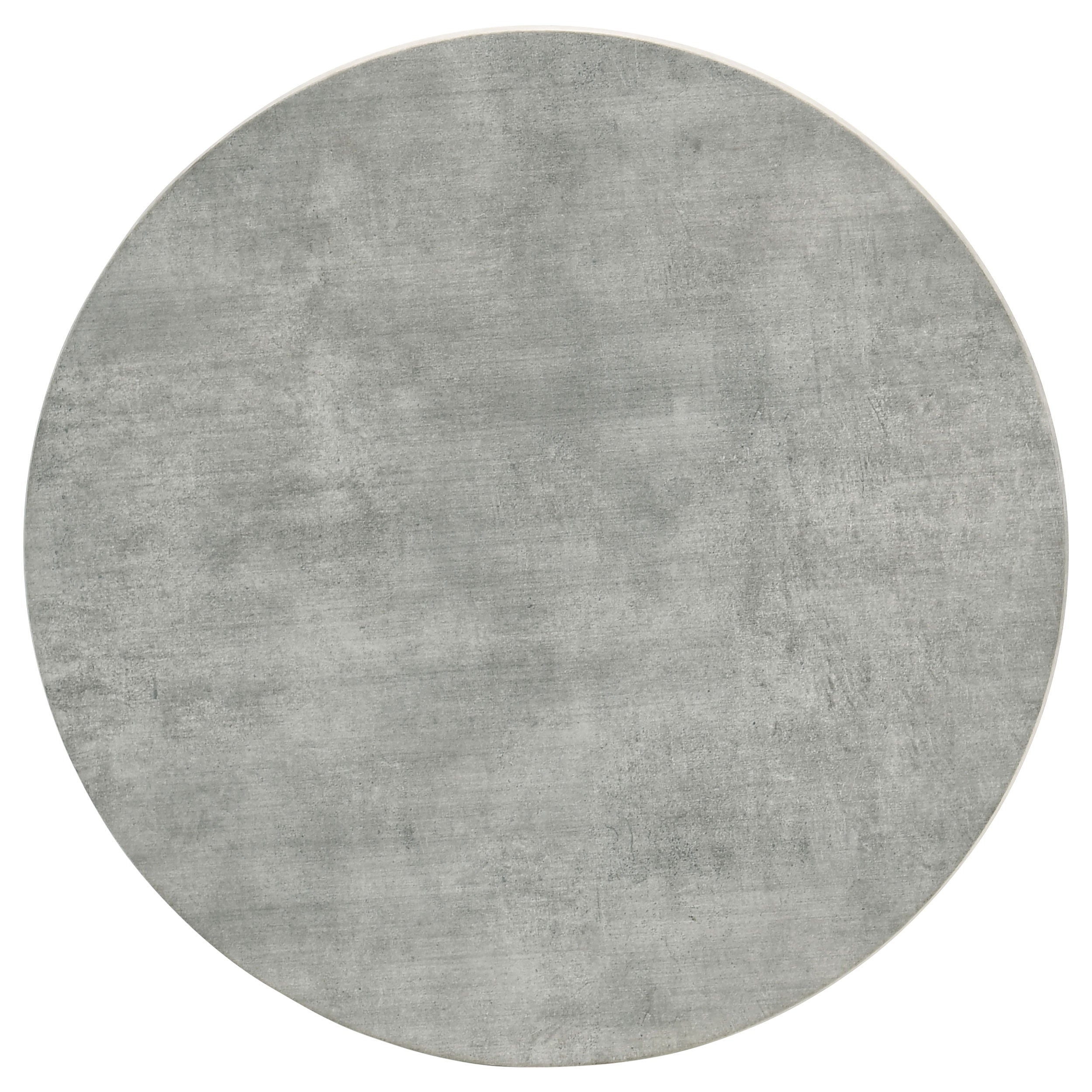 Modern Round Cement-Look End Table