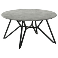 Modern Round Cement-Look Coffee Table