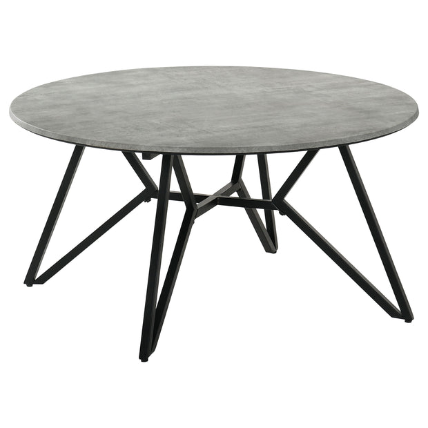 Modern Round Cement-Look Coffee Table