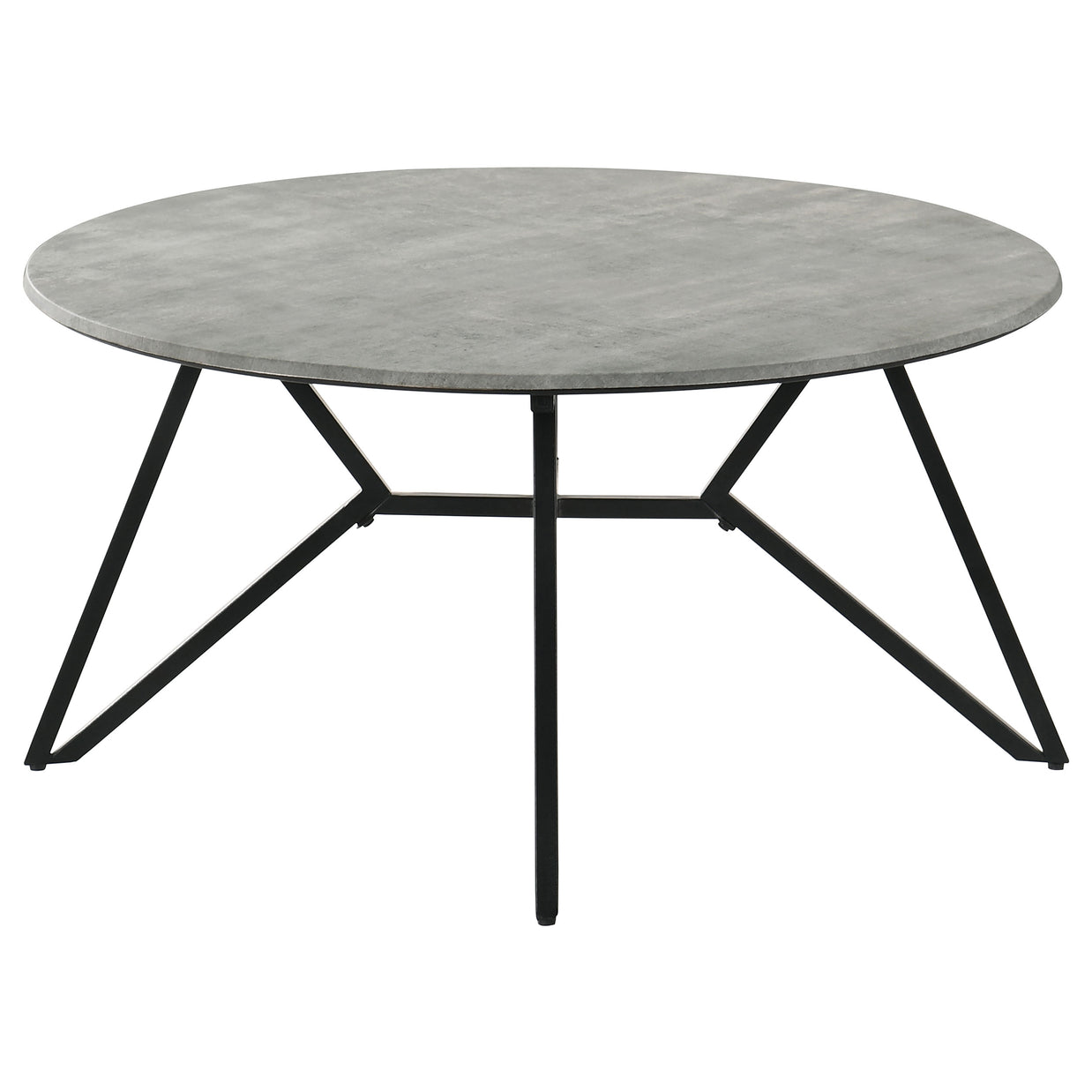 Modern Round Cement-Look Coffee Table