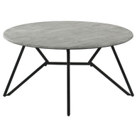 Modern Round Cement-Look Coffee Table