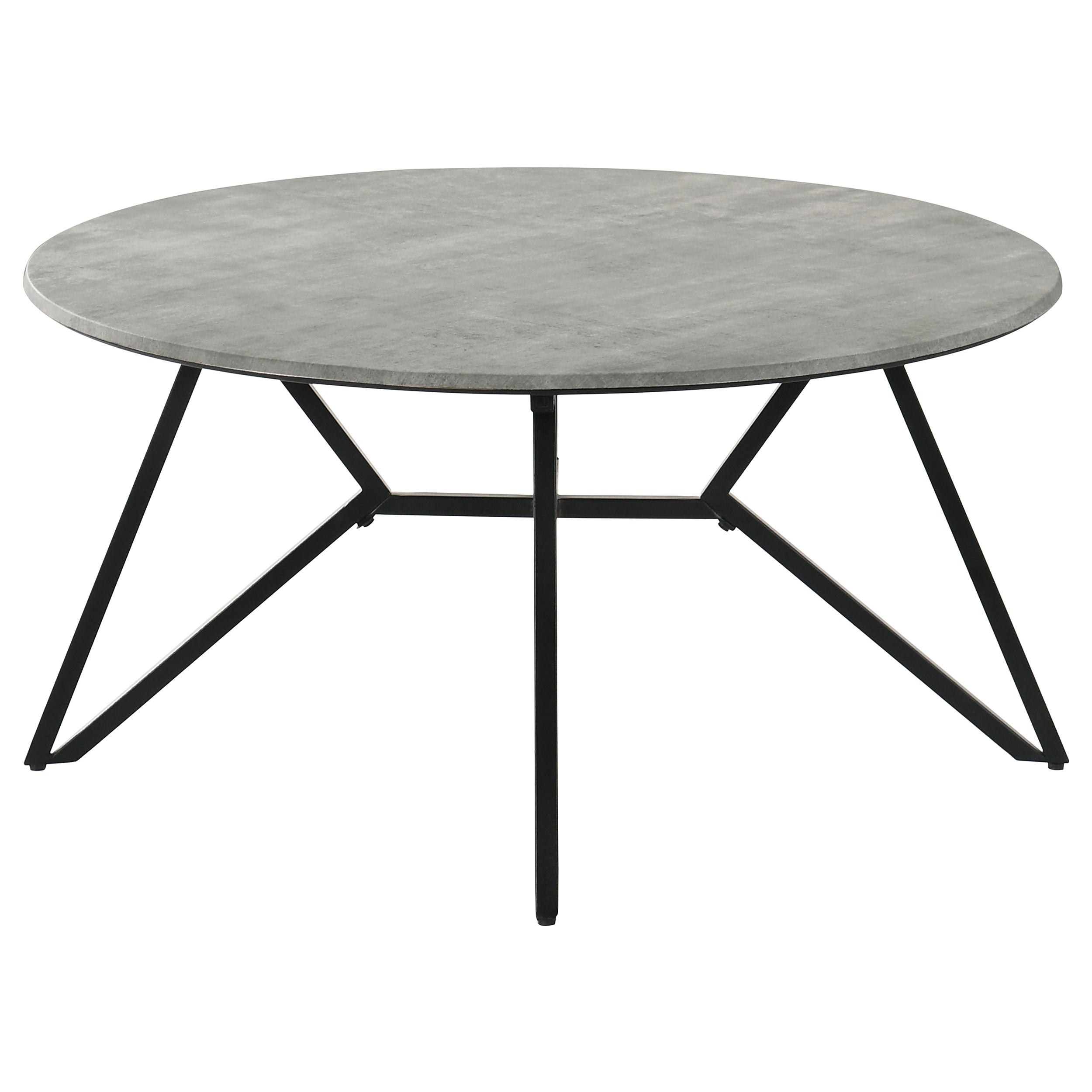 Modern Round Cement-Look Coffee Table