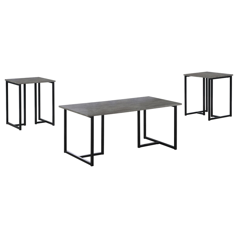 Industrial 3-Piece Coffee Table Set in Grey Wood
