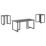 Industrial 3-Piece Coffee Table Set in Grey Wood