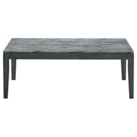 Gray Faux Marble Coffee Table with Black Wood Frame