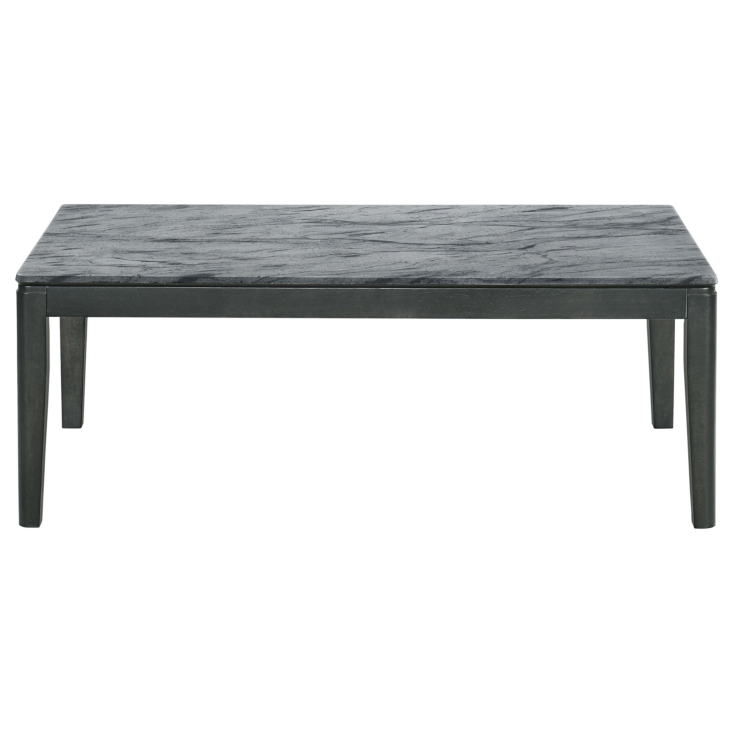 Gray Faux Marble Coffee Table with Black Wood Frame