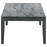 Gray Faux Marble Coffee Table with Black Wood Frame