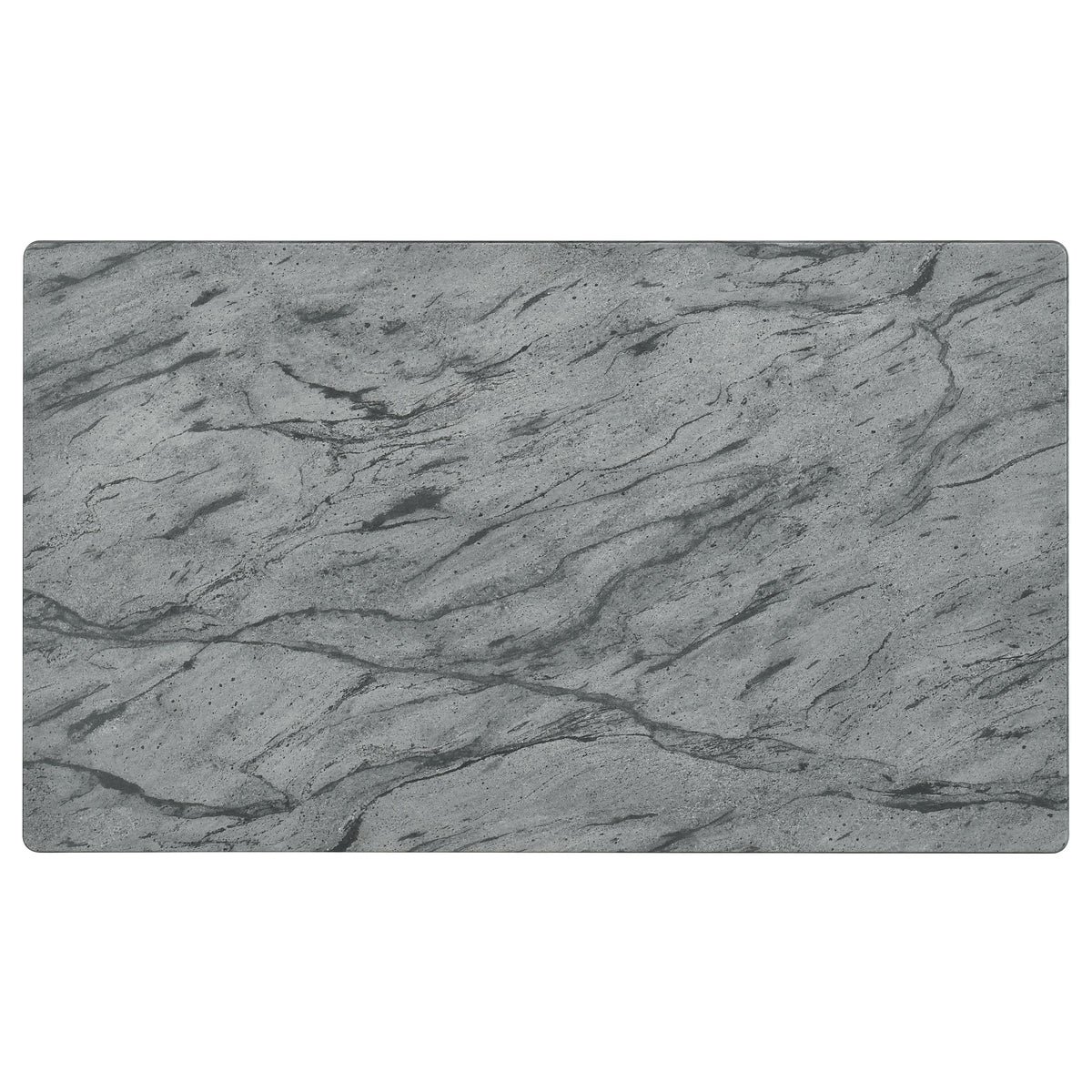 Gray Faux Marble Coffee Table with Black Wood Frame