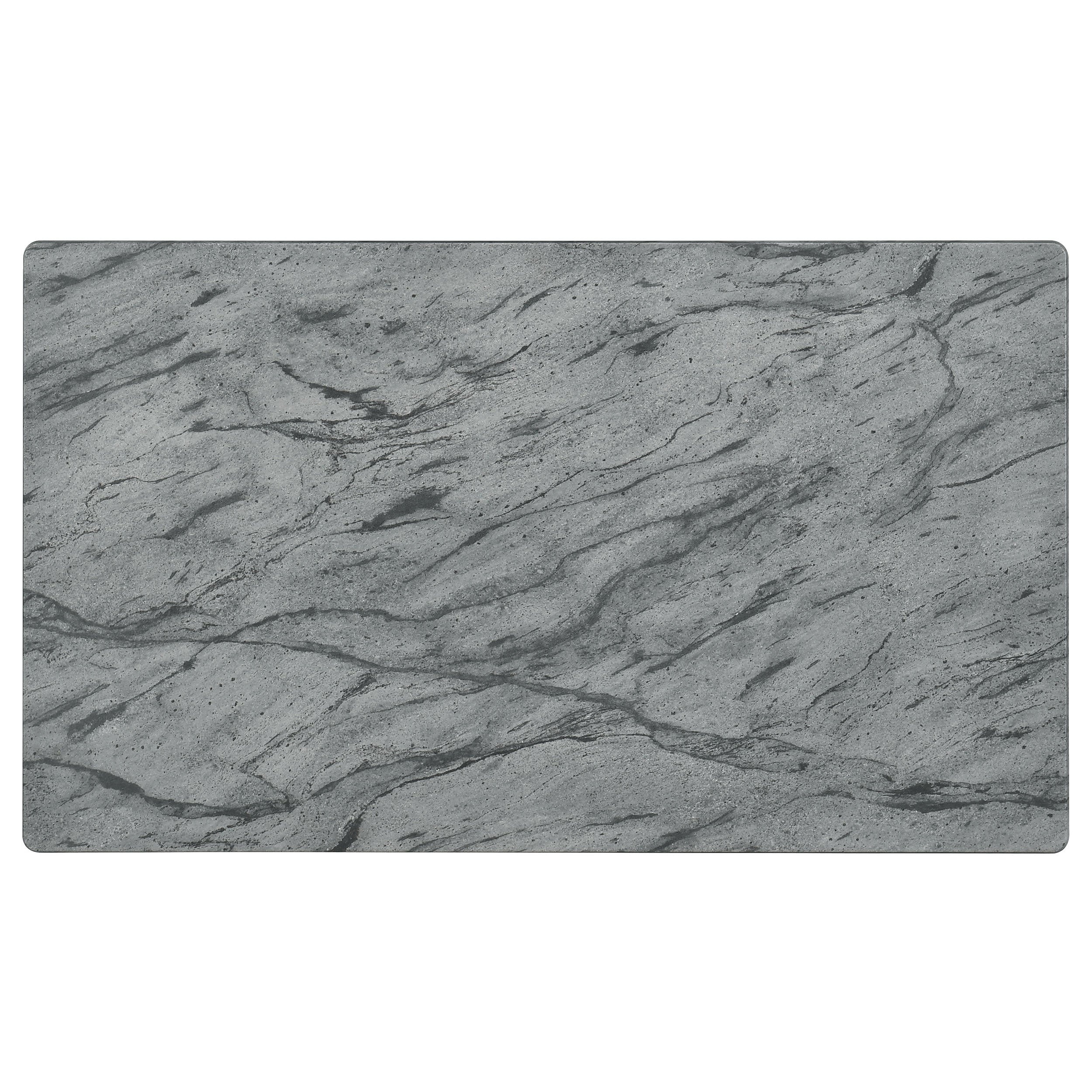 Gray Faux Marble Coffee Table with Black Wood Frame