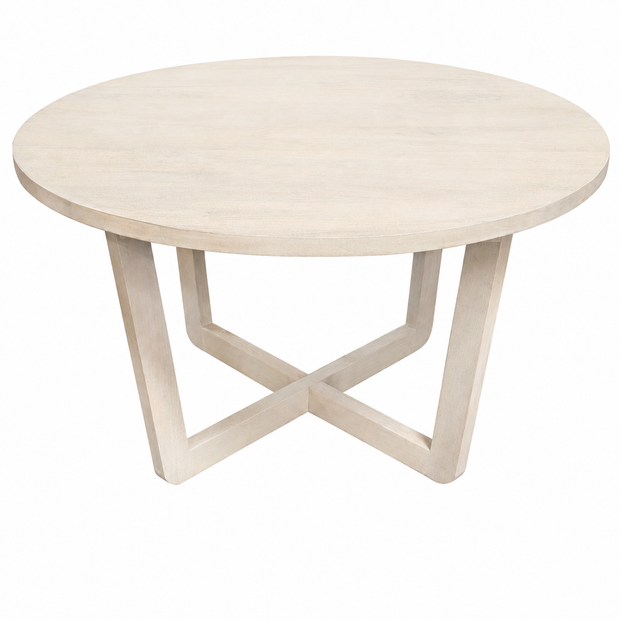 Round Natural Solid Mango Wood Dining Table