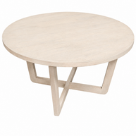 Round Natural Solid Mango Wood Dining Table