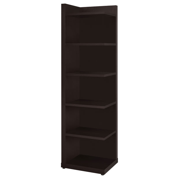 Modern Corner Cappuccino Bookcase