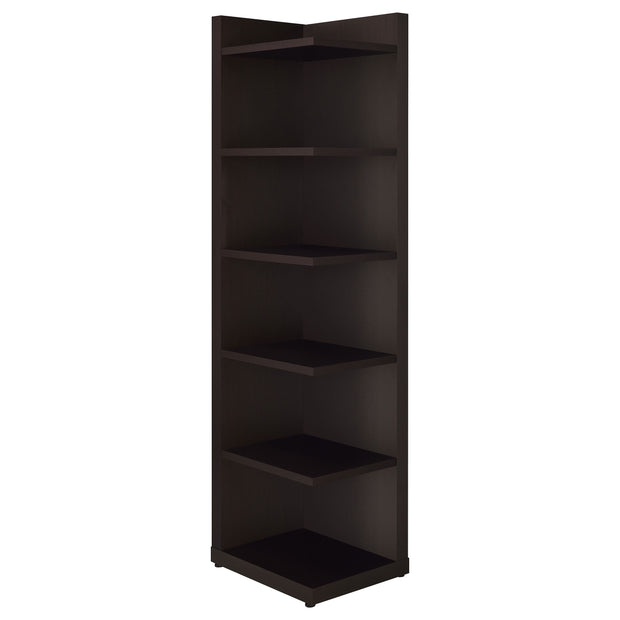 Modern Corner Cappuccino Bookcase