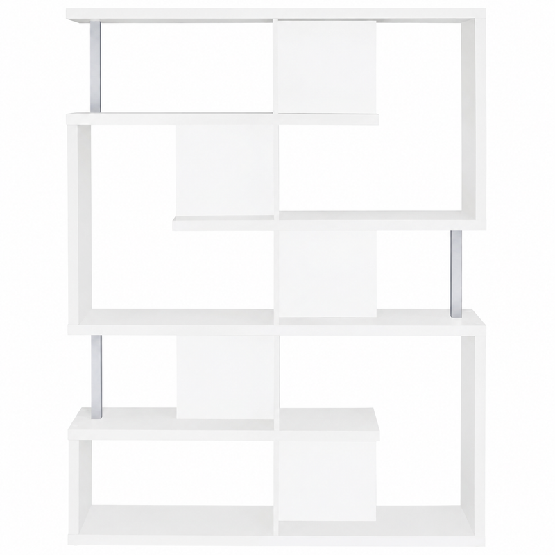 Modern White Asymmetrical Bookcase