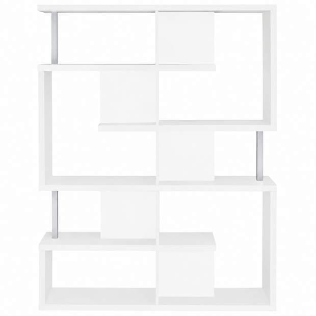 Modern White Asymmetrical Bookcase