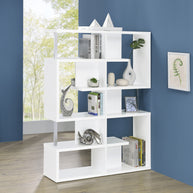 Modern White Asymmetrical Bookcase