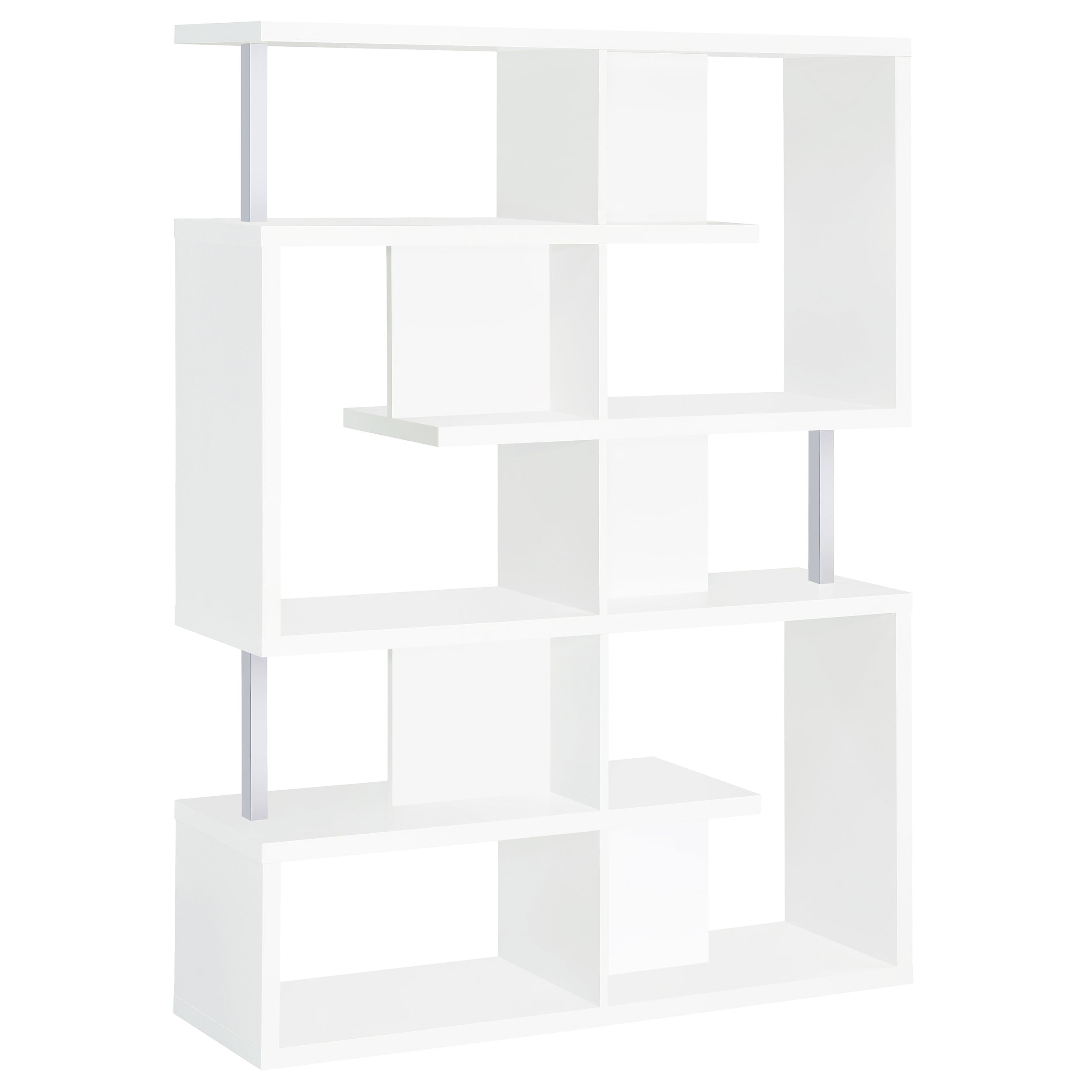Modern White Asymmetrical Bookcase