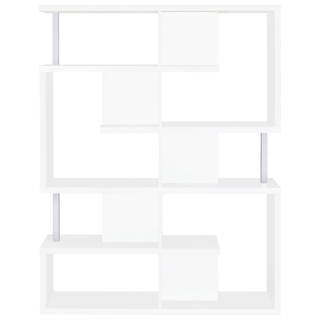 Modern White Asymmetrical Bookcase