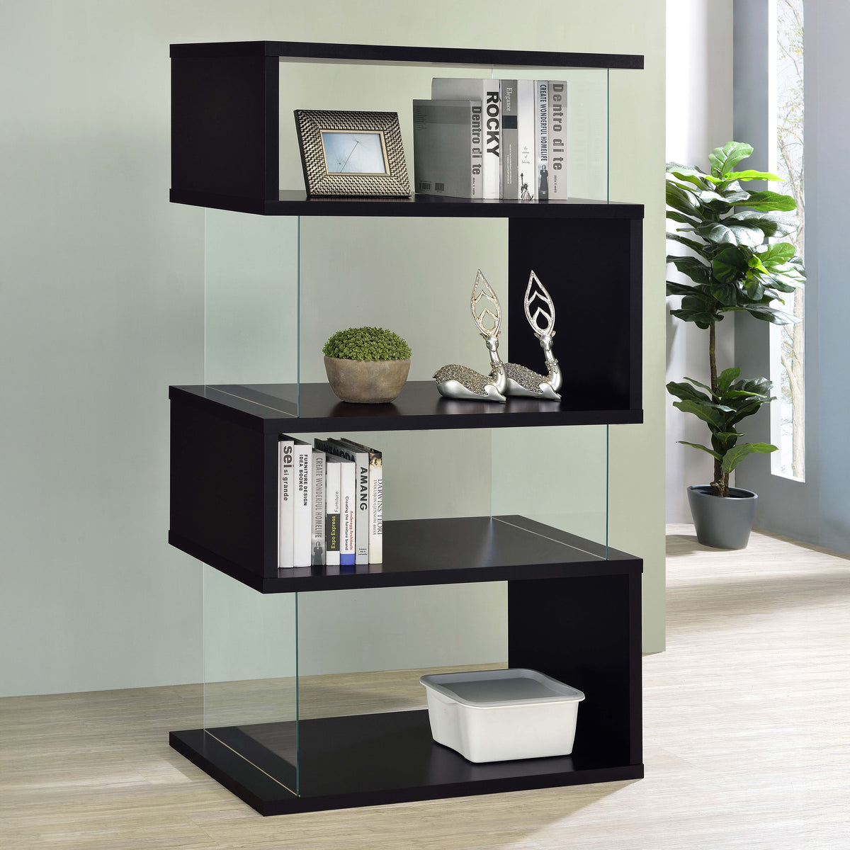 Glossy Zig-Zag Bookcase